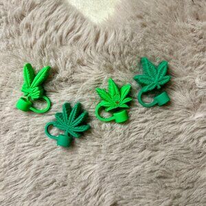 Leaf Straw Toppers - NWT (Set of 4)